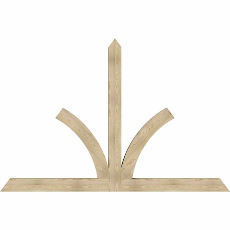 Ekena Millwork Richland Rough Sawn Timber Gable Bracket, Douglas Fir, 108"W x 72"H x 6"D x 6"F, 16/12 Pitch GBW108X72X0606RIC00RDF